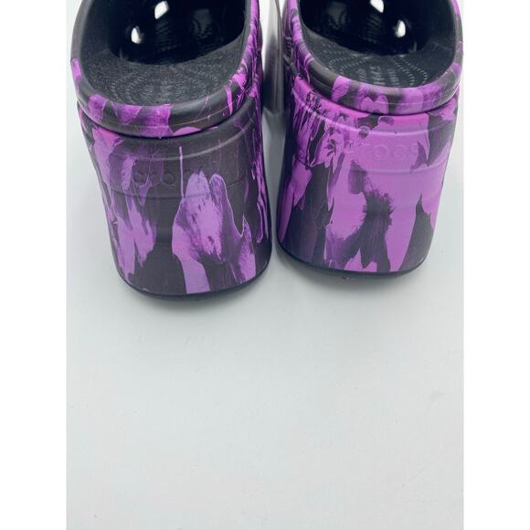 Crocs Siren Hyper Floral Woman Clog Purple/Black Platform Whimsigoth Fairygoth 6 - Picture 6 of 8